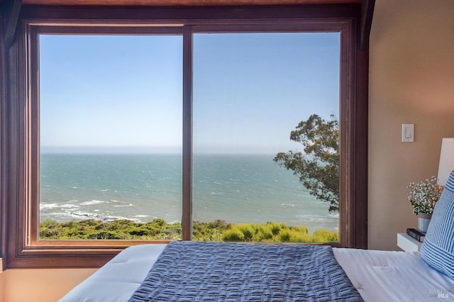 272 Ocean Pkwy, Bolinas, CA 94924 - bedroom featuring a water view and multiple windows