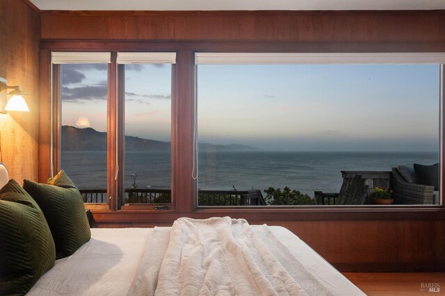 272 Ocean Pkwy, Bolinas, CA 94924 - bedroom with a water and mountain view and wood finished floors