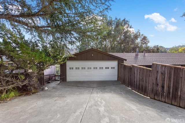 view of garage