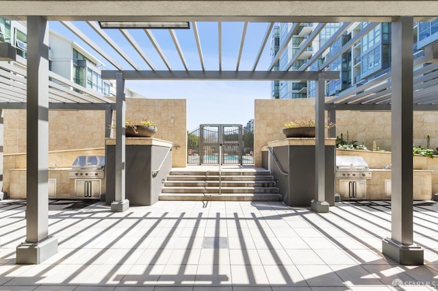 420 Mission Bay Blvd Unit 708, San Francisco, CA 94158 - view of patio featuring area for grilling, a pergola, and a grill