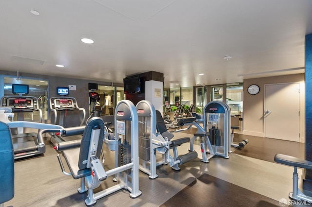 420 Mission Bay Blvd Unit 708, San Francisco, CA 94158 - gym with recessed lighting