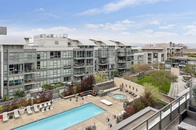 420 Mission Bay Blvd Unit 708, San Francisco, CA 94158 - community pool with a hot tub and a patio