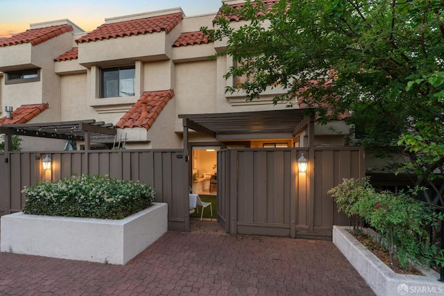 539 Pimlico Ct, Walnut Creek, CA 94597 - view of front of property with a tile roof, stucco siding, and a gate