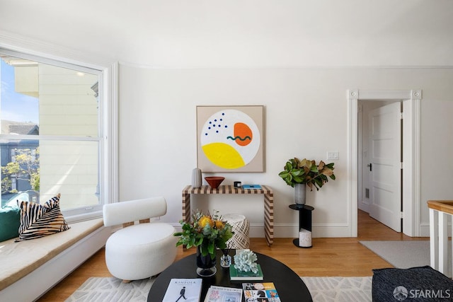 2864 Sacramento St, San Francisco, CA 94115 - living room with plenty of natural light, light wood-style flooring, and baseboards