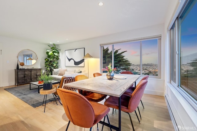 75 Roosevelt Way Unit 1, San Francisco, CA 94114 - dining space with recessed lighting, light wood-style floors, and a baseboard radiator