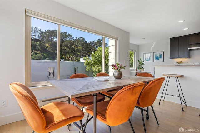 75 Roosevelt Way Unit 1, San Francisco, CA 94114 - dining room with light wood-style floors, baseboard heating, and recessed lighting