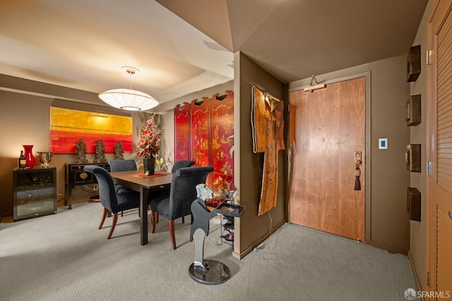 dining room featuring carpet