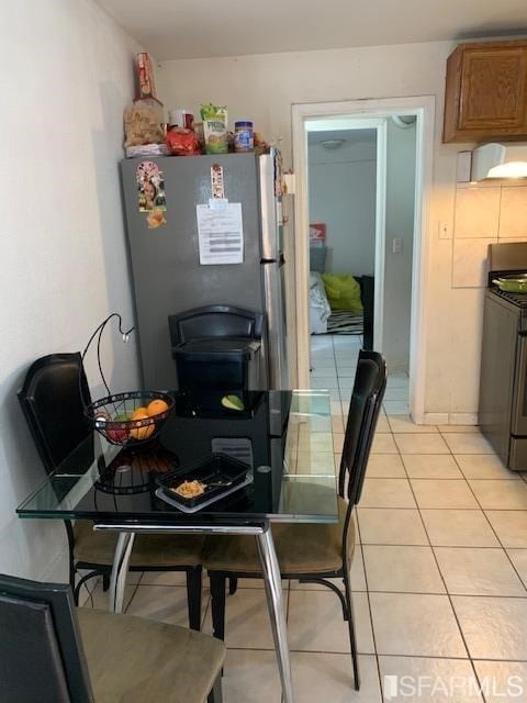 view of tiled dining space