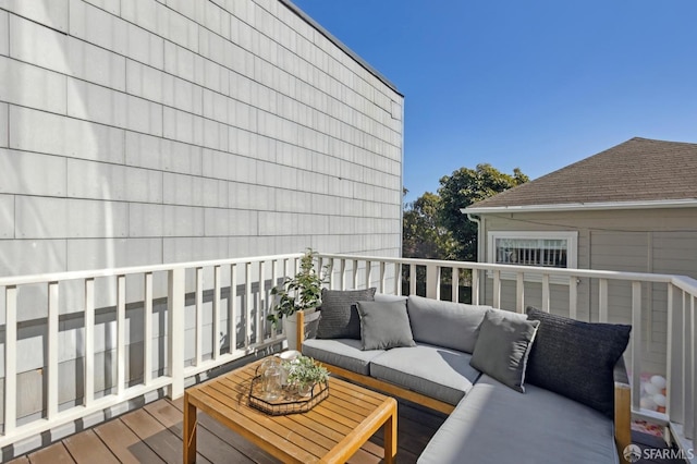 balcony featuring an outdoor living space