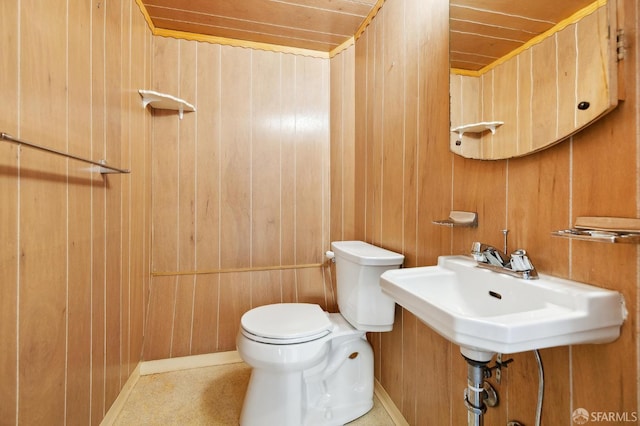1944 15th Ave, San Francisco, CA 94116 - half bath with wood walls, toilet, and wooden ceiling