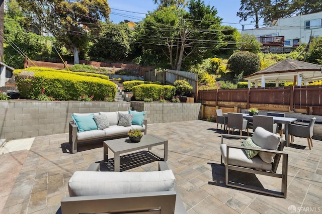 1944 15th Ave, San Francisco, CA 94116 - fenced backyard featuring outdoor lounge area, outdoor dining area, and a patio area