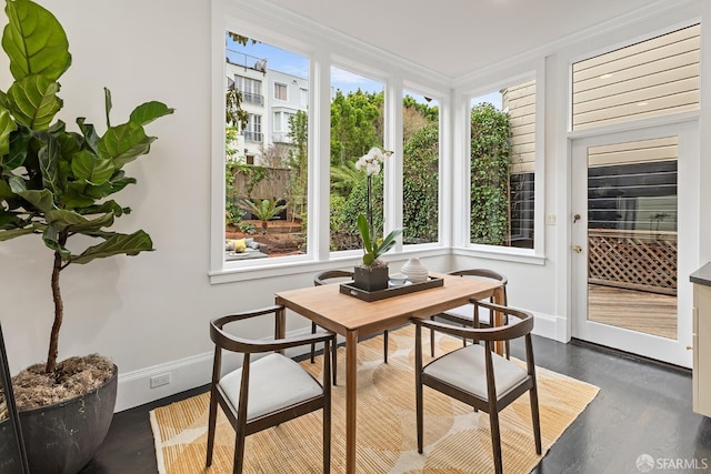 sunroom featuring a wealth of natural light