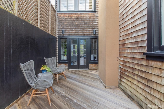 deck with french doors