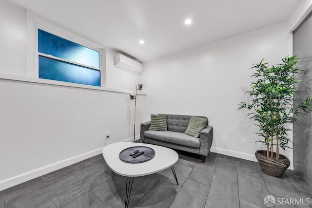 3014 Pine St Unit A, San Francisco, CA 94115 - living area featuring a wall mounted air conditioner, baseboards, and recessed lighting