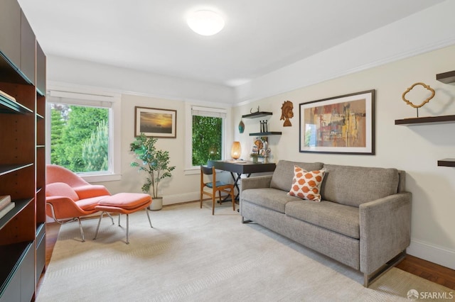 sitting room with baseboards