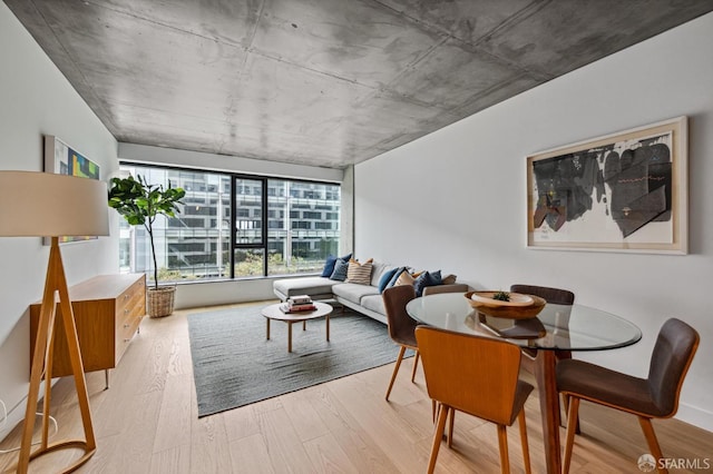 interior space featuring light wood-type flooring