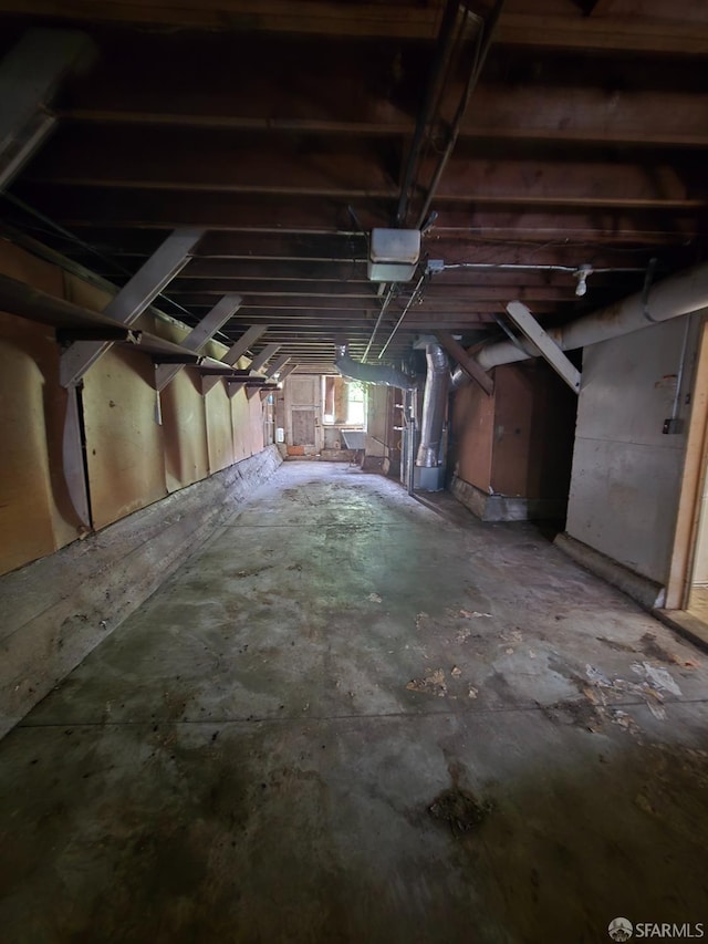 view of unfinished attic