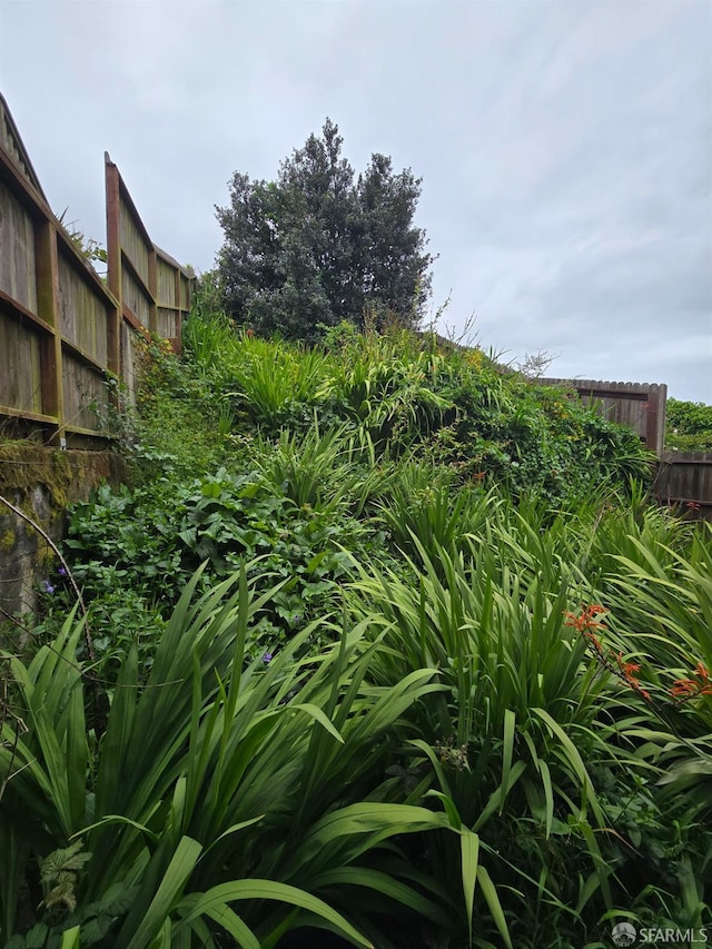 view of yard featuring fence
