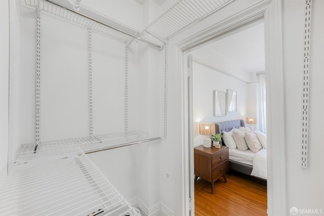 spacious closet featuring hardwood / wood-style flooring