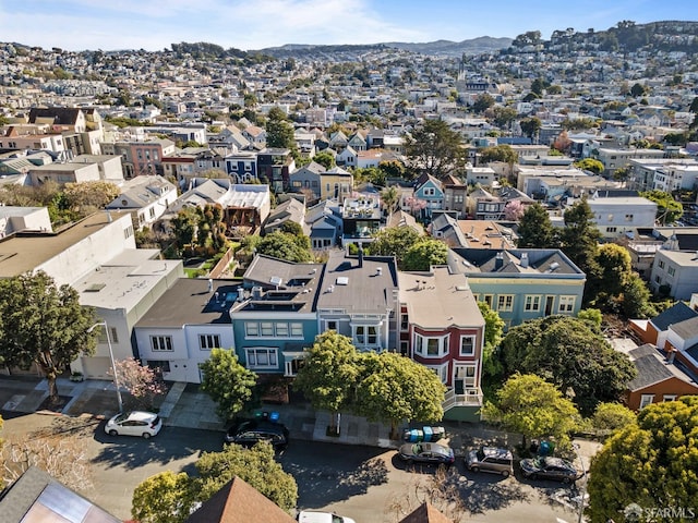 aerial view with a residential view