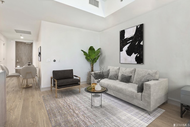 201 Folsom St Unit 2A, San Francisco, CA 94105 - living area featuring wood finished floors and baseboards