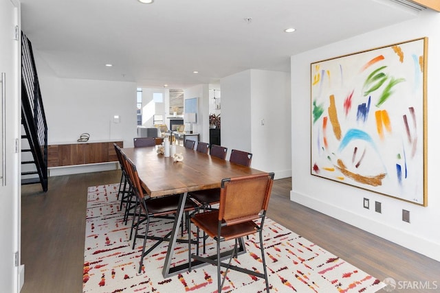 dining area featuring hardwood / wood-style flooring