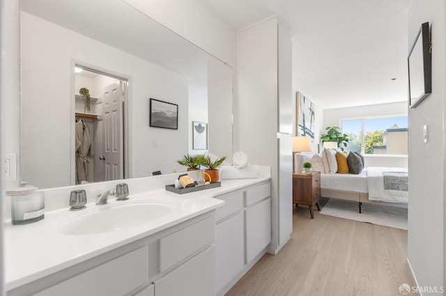 389 Belmont St Unit 306, Oakland, CA 94610 - ensuite bathroom with wood finished floors and vanity