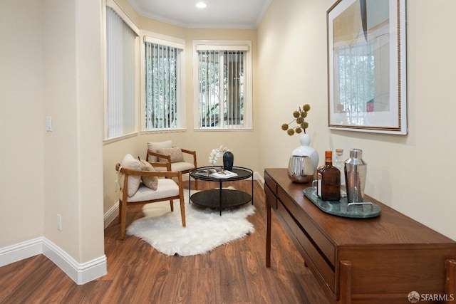 110 Sheridan Rd, Oakland, CA 94618 - sitting room featuring wood finished floors, baseboards, and ornamental molding