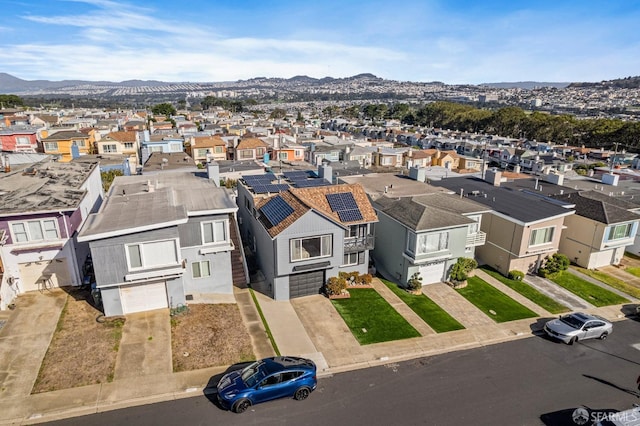 aerial view featuring a mountain view