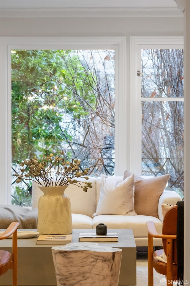 sunroom with plenty of natural light