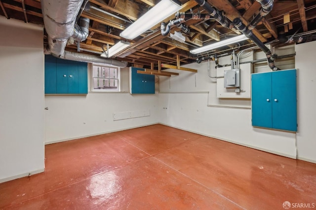 below grade area featuring electric panel