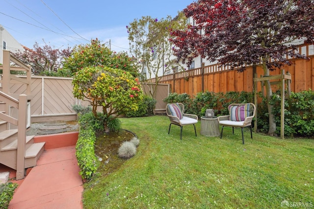 view of yard with fence