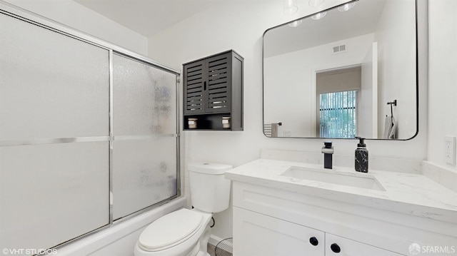 460 N Civic Dr Unit 317, Walnut Creek, CA 94596 - bathroom with vanity, toilet, and combined bath / shower with glass door