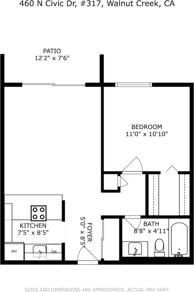 460 N Civic Dr Unit 317, Walnut Creek, CA 94596 - property floor plan