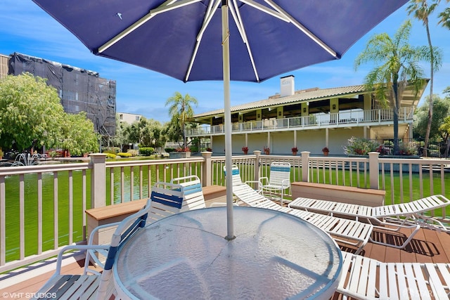 460 N Civic Dr Unit 317, Walnut Creek, CA 94596 - wooden deck featuring outdoor dining space and a yard
