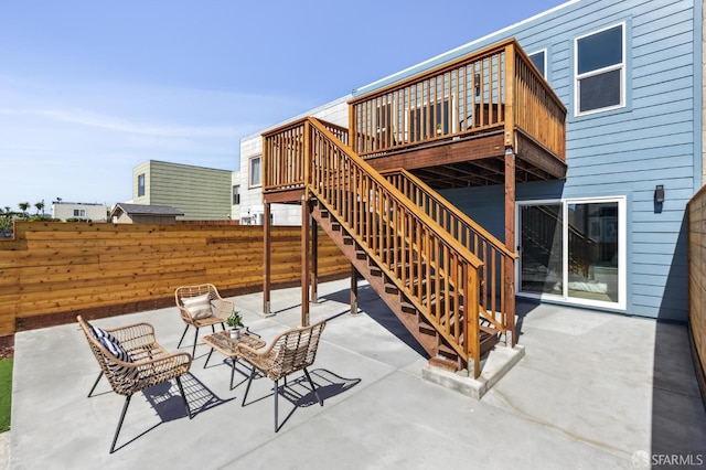 2055 42nd Ave, San Francisco, CA 94116 - view of patio featuring a deck and stairway
