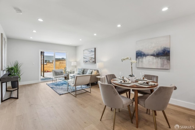 2055 42nd Ave, San Francisco, CA 94116 - dining space featuring light wood-type flooring and recessed lighting
