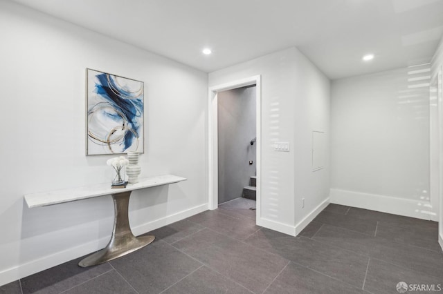 2055 42nd Ave, San Francisco, CA 94116 - corridor featuring dark tile patterned flooring and recessed lighting