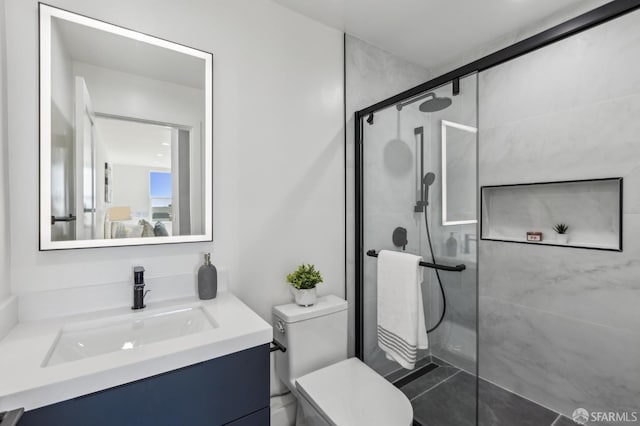 2055 42nd Ave, San Francisco, CA 94116 - full bathroom with an enclosed shower, vanity, and connected bathroom