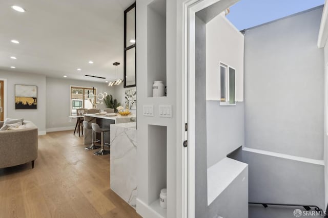 2055 42nd Ave, San Francisco, CA 94116 - hall with light wood finished floors and recessed lighting