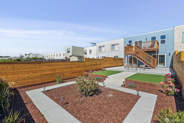 2055 42nd Ave, San Francisco, CA 94116 - fenced backyard with a patio area and stairs