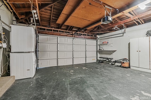 2675 Simas Ave, Pinole, CA 94564 - garage with a garage door opener and stacked washer / dryer