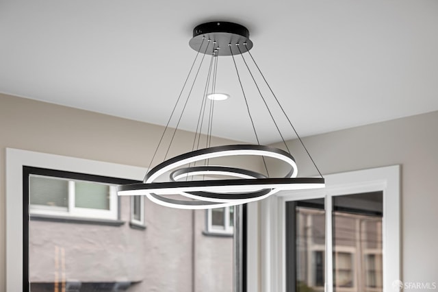 detailed view of a chandelier