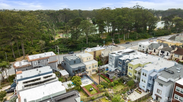 bird's eye view of a heavily wooded area