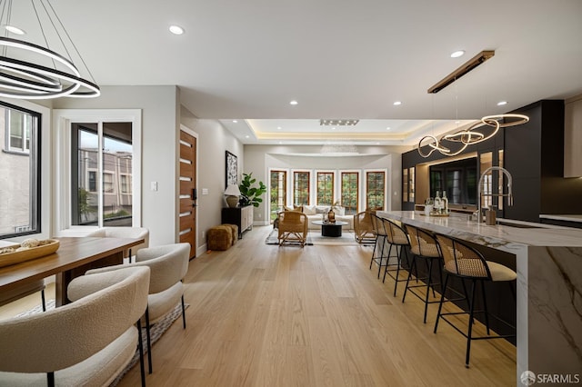 community lobby with a sink and recessed lighting
