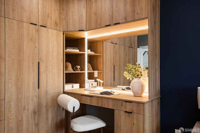 home office with built in desk