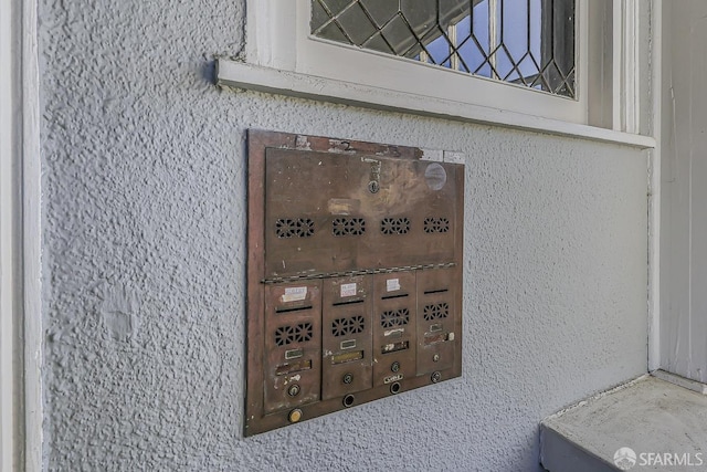 details with mail area and stucco siding