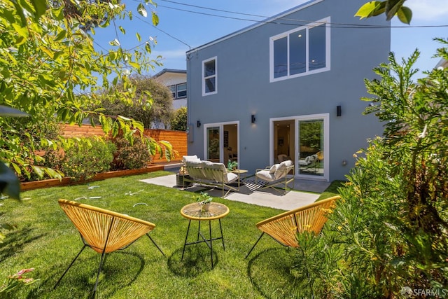 26 Southwood Dr, San Francisco, CA 94112 - back of house with stucco siding, a patio, and an outdoor living space