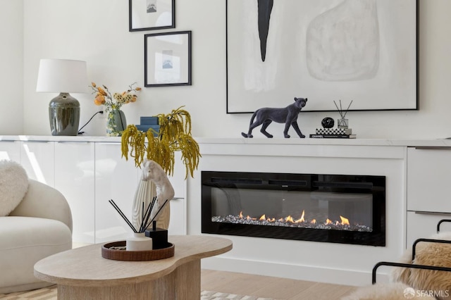 26 Southwood Dr, San Francisco, CA 94112 - detailed view of a glass covered fireplace and wood finished floors