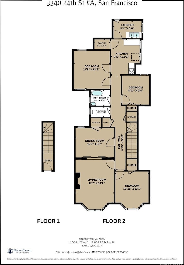 3340 24th St, San Francisco, CA 94110 - room layout